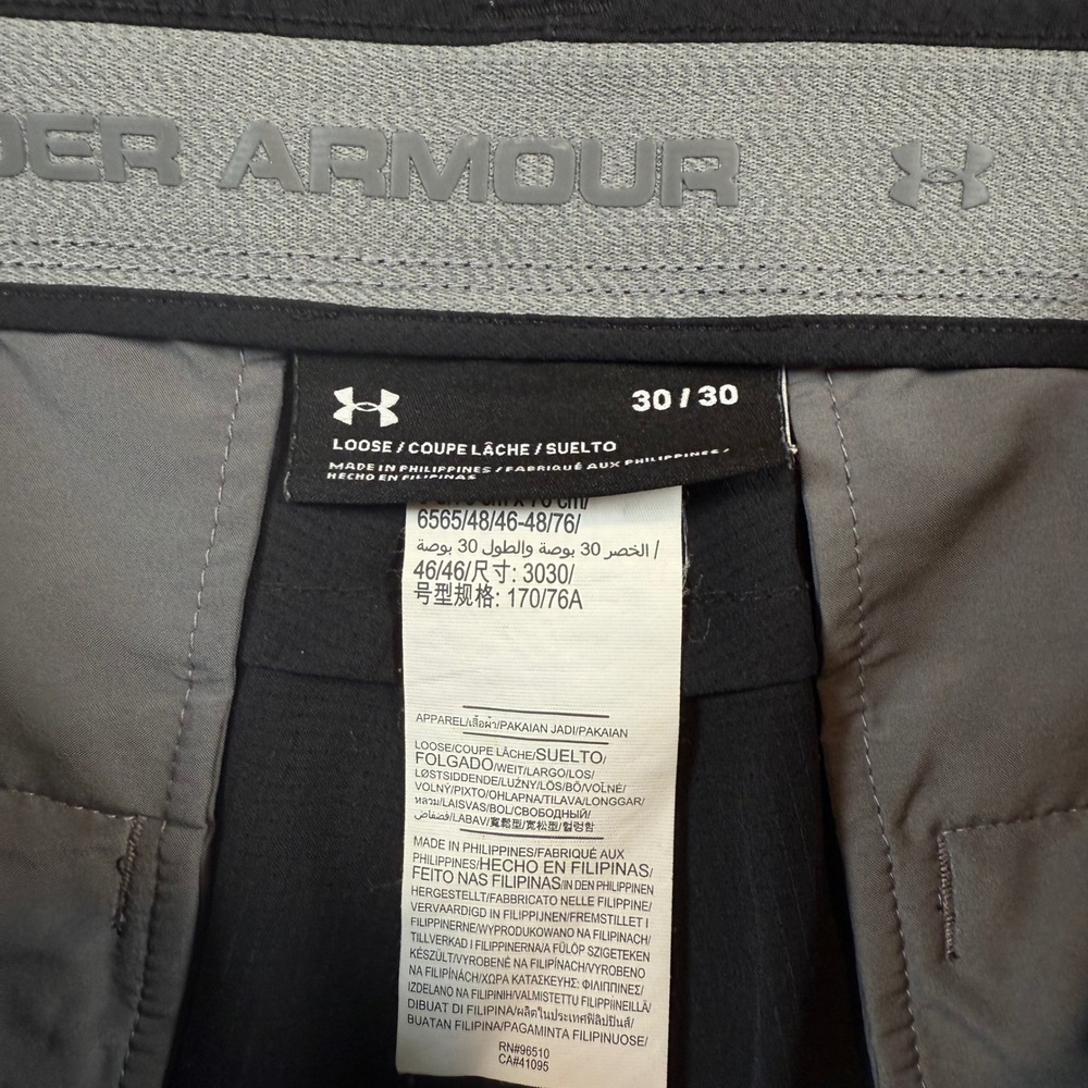 Under Armour Matchplay Mens Black Loose Golf Pants Size 30x30 - Picture 6 of 10
